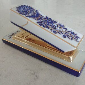 Blue white gold ceramic functional stapler